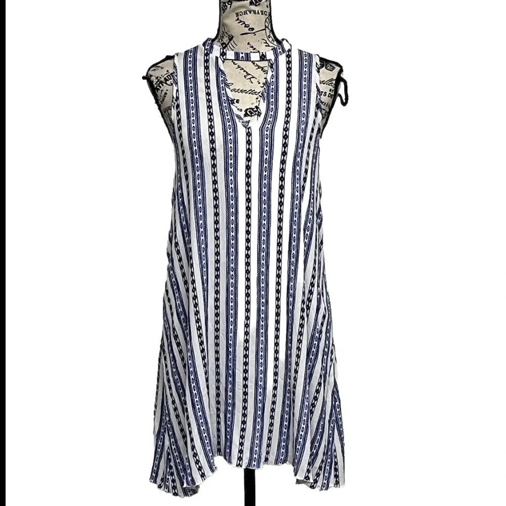 ELAN Aztec Southwest Mini Dress Women’s S | Boho Festival Swing Shift Resort - Picture 2 of 9